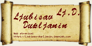 Ljubisav Dupljanin vizit kartica